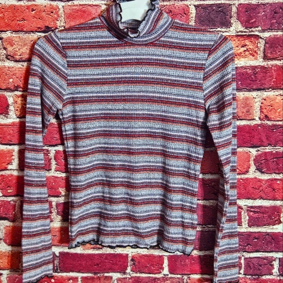Striped Ribbed Turtleneck Sweater All Kids Sizes - Picture 4 of 4